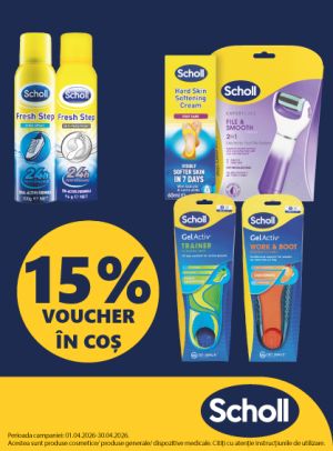Scholl 15% Voucher in cos Aprilie