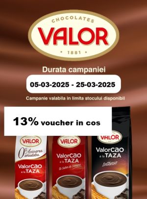 Valor 13% Voucher in cos Martie