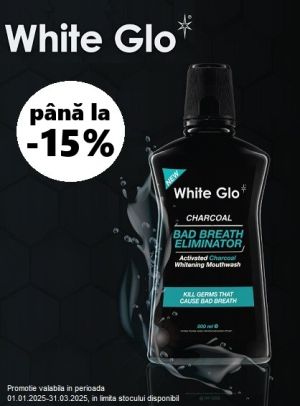 White Glo Pana la 15% Reducere Ianuarie-Martie