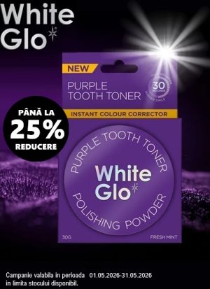 White Glo Pana la 25% Reducere Mai