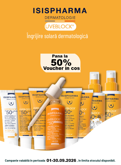 Isispharma Uveblock Pana la 50% Voucher in cos Septembrie
