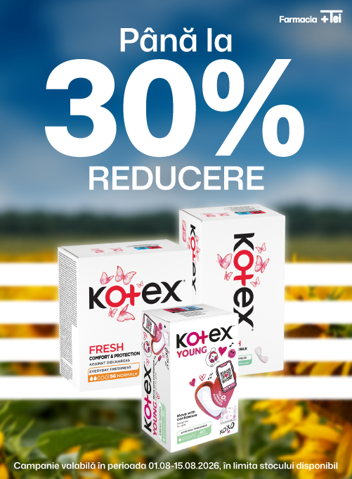 Kotex Pana la 30% Reducere August