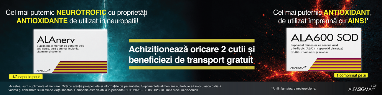 Alfasigma Alanerv si Alasod Transport Gratuit Iunie