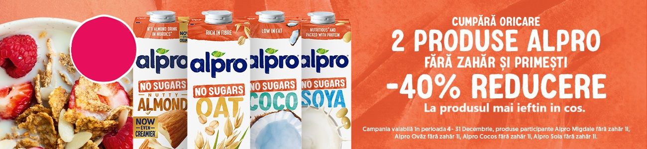 Alpro 40% Reducere la al doilea Decembrie