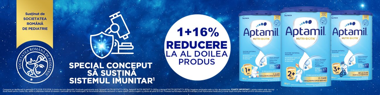 Aptamil 1+16% Reducere la al doilea Octombrie