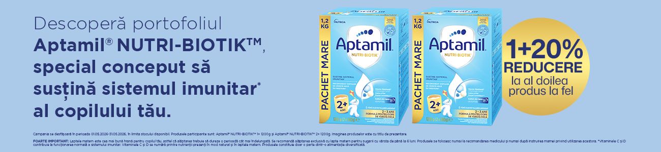 Aptamil 1+20% Reducere la al doilea identic Mai