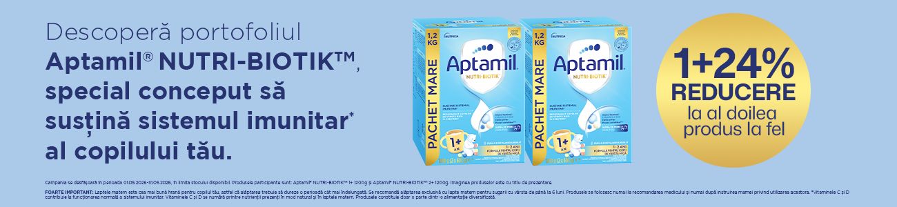 Aptamil 1+24% Reducere la al doilea identic Mai