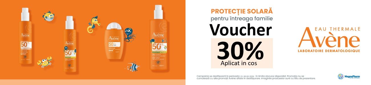 Avene 30% Voucher aplicat in cos Aprilie
