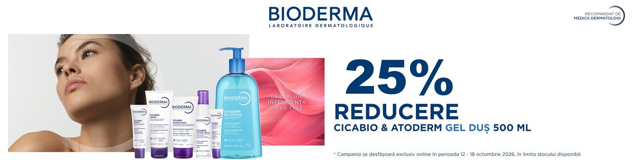Bioderma 25% Reducere 12.10-18.10 Exclusiv Online