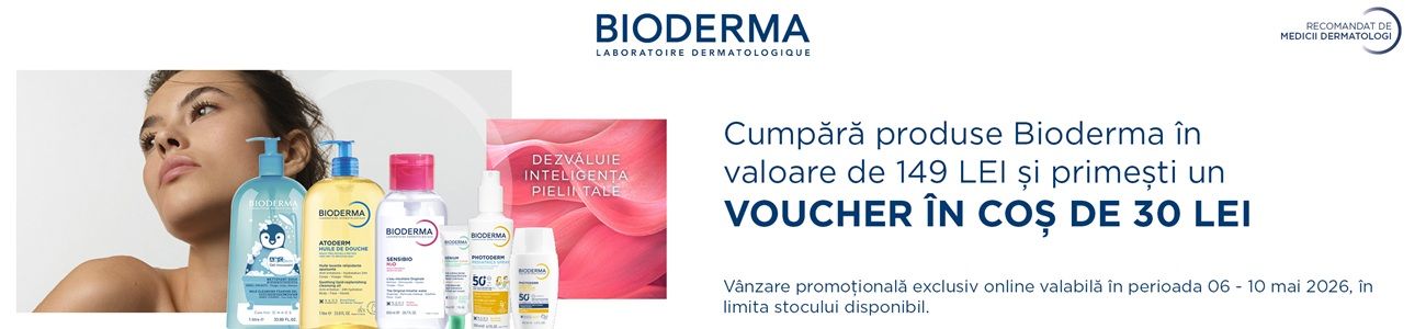 Bioderma 30 Lei Voucher in cos Mai Exclusiv Online