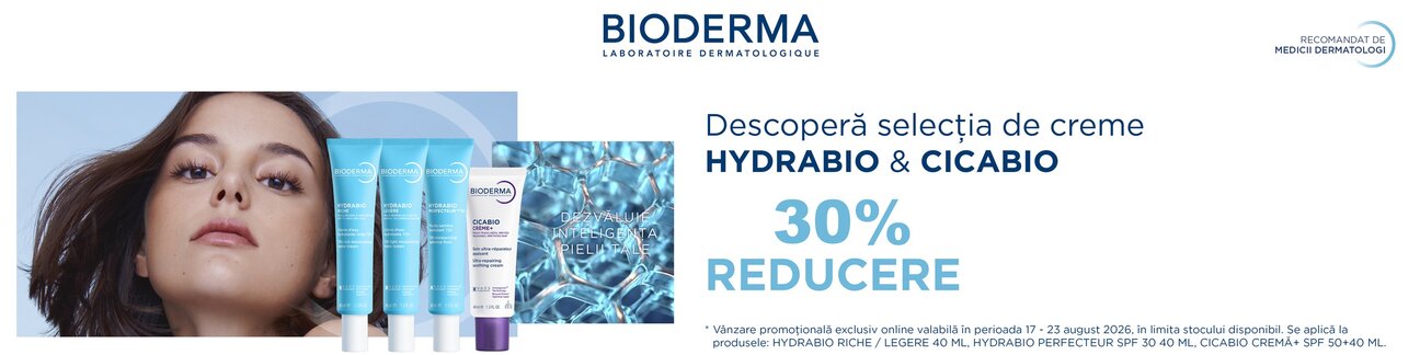 Bioderma Hydrabio si Cicabio 30% Reducere August Exclusiv Online