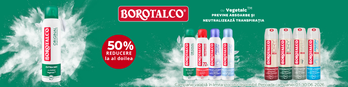 Borotalco 1+50% Reducere la al doilea Iunie