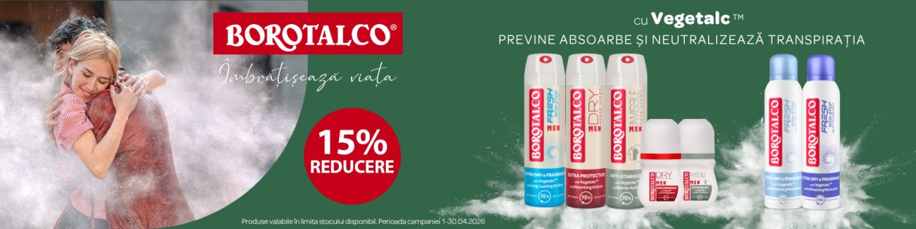 Borotalco 15% Reducere Aprilie