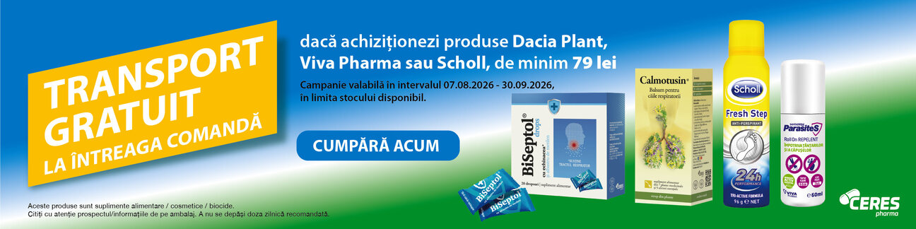 Ceres Pharma Transport Gratuit August-Septembrie
