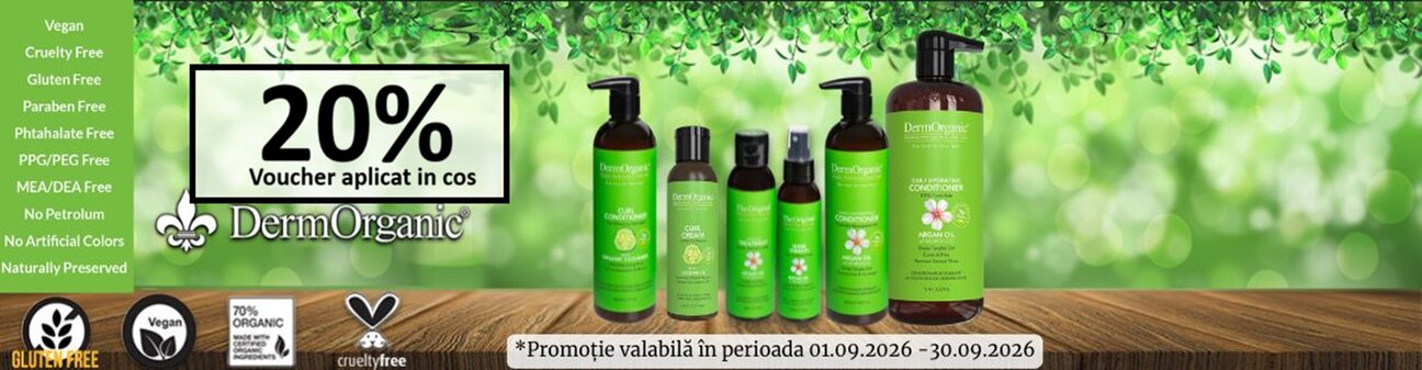 DermOrganic 20% Voucher aplicat in cos Septembrie