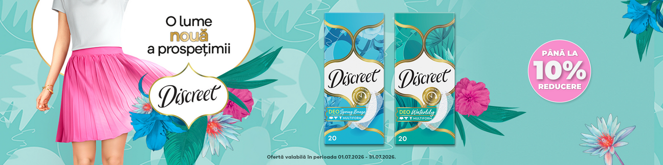 Discreet Pana la 10% Reducere Iulie