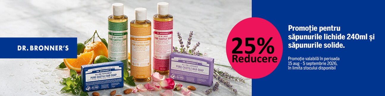 Dr. Bronners 25% Reducere August-Septembrie