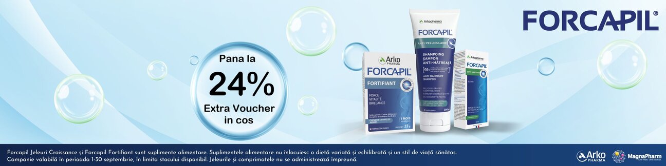 Forcapil Pana la 24% Extra Voucher in cos Septembrie