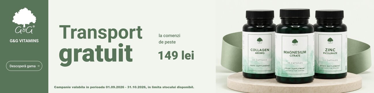G&G Vitamins Transport gratuit Septembrie - Octombrie
