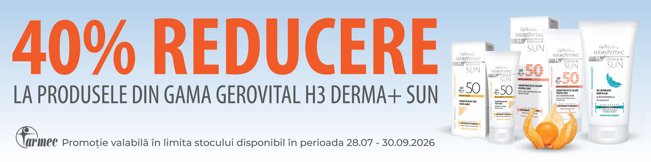 Gerovital GH3 Derma+ Sun 40% Reducere Iulie-Septembrie