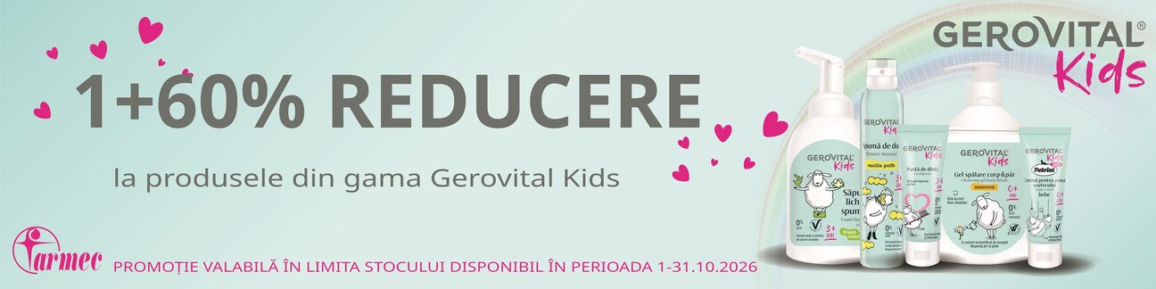 Gerovital Kids 1+60% Reducere la al 2-lea Octombrie