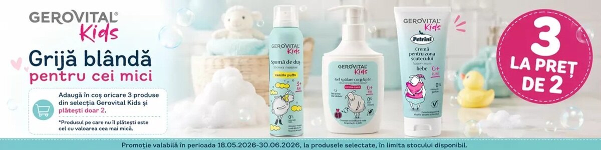 Gerovital Kids 3 la pret de 2 Ziua Copilului