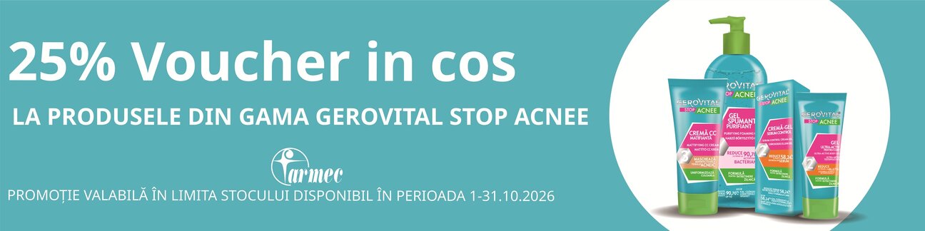 Gerovital Stop Acnee 25% Voucher in cos Octombrie