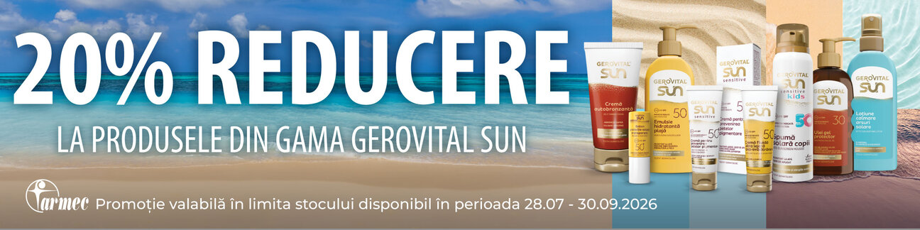 Gerovital Sun 20% Reducere Iulie-Septembrie