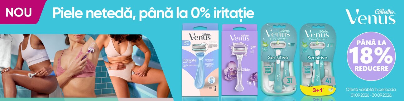 Gillette Venus Pana la 18% Reducere Septembrie