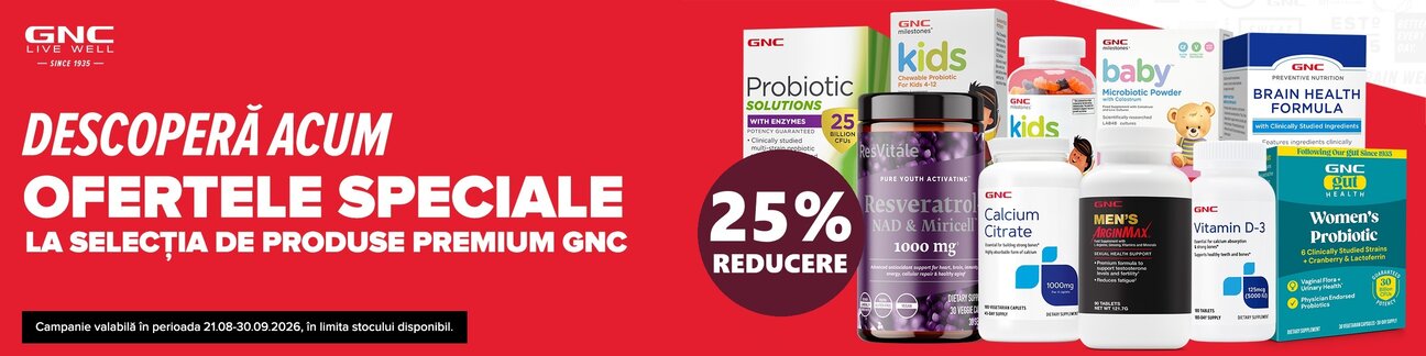 GNC 25% Reducere August-Septembrie
