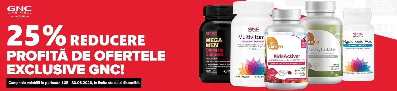 GNC 25% Reducere Mai-Iunie