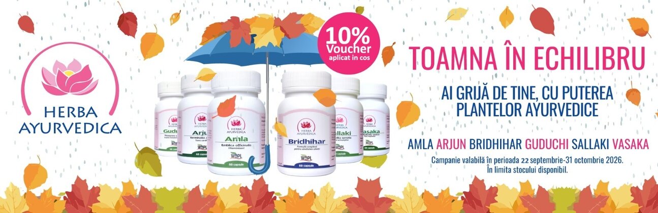 Herba Ayurvedica 10% Voucher aplicat in cos Septembrie-Octombrie