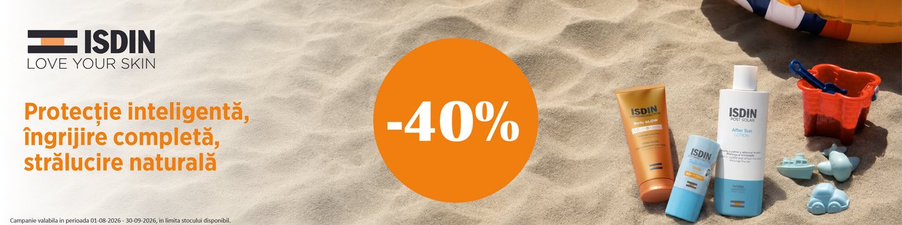 Isdin SPF 40% Reducere August-Septembrie