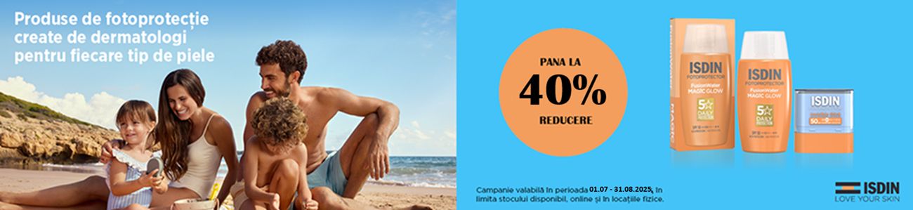 Isdin SPF Pana la 40% Reducere Iulie