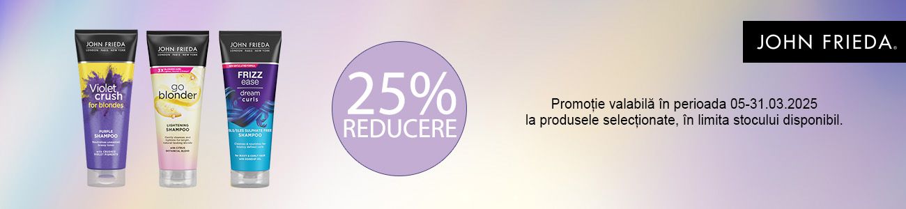 John Frieda 25% Reducere Martie