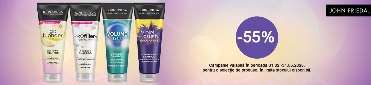 John Frieda 55% Reducere Februarie-Mai