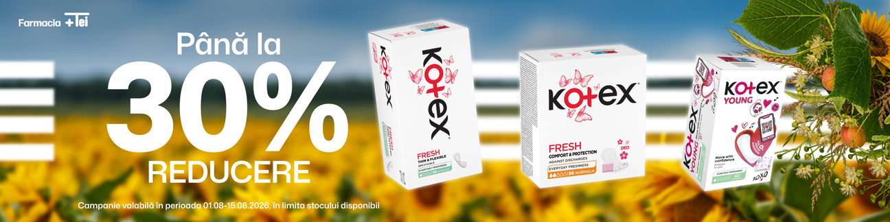 Kotex Pana la 30% Reducere August