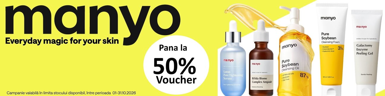 Manyo Pana la 50% Voucher aplicat in cos Octombrie