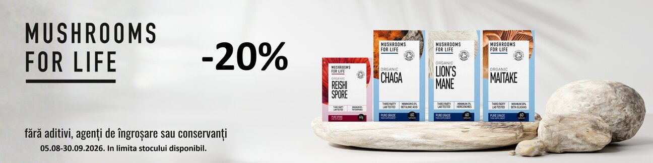 MushroomForLife 20% Reducere August-Septembrie