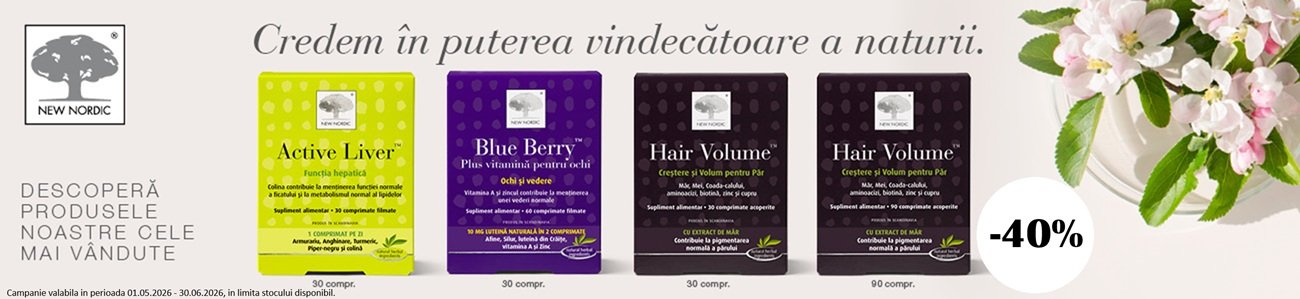 New Nordic Suplimente 40% Reducere Mai-Iunie
