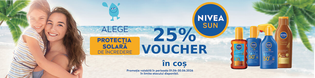Nivea Sun 25% Voucher in cos Iunie