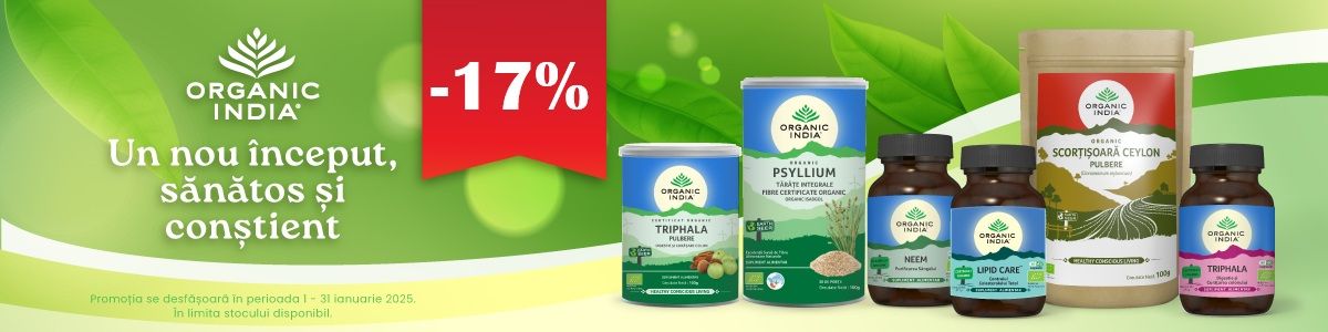 Organic India 17% Reducere Ianuarie