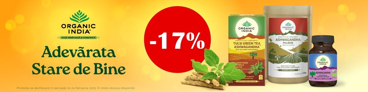 Organic India 17% Reducere V-Day