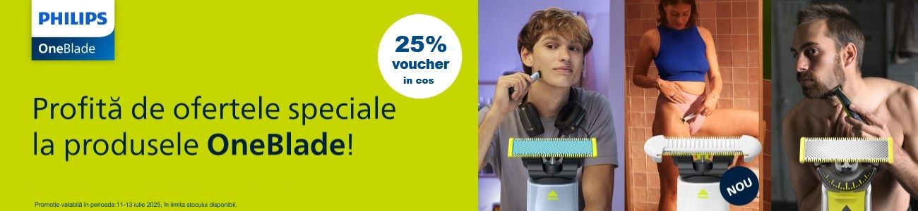 Philips One Blade 25% Voucher in cos 11-13 iulie