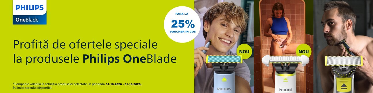 Philips One Blade Pana la 25% Voucher in cos Octombrie