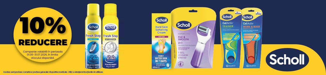 Scholl 10% Reducere Mai-Iulie