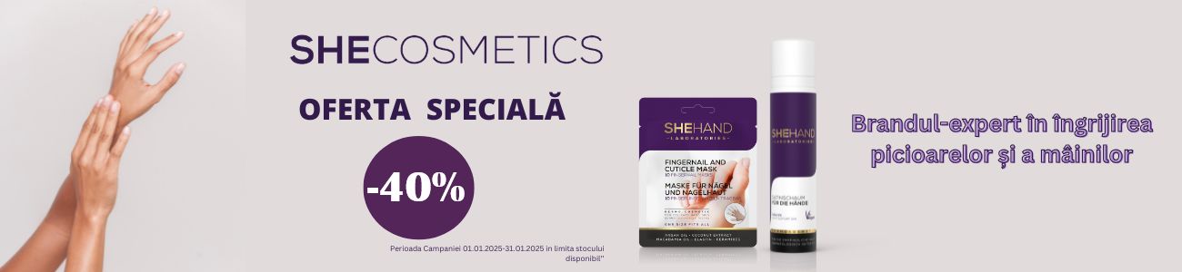 She Cosmetics 40% Reducere Ianuarie