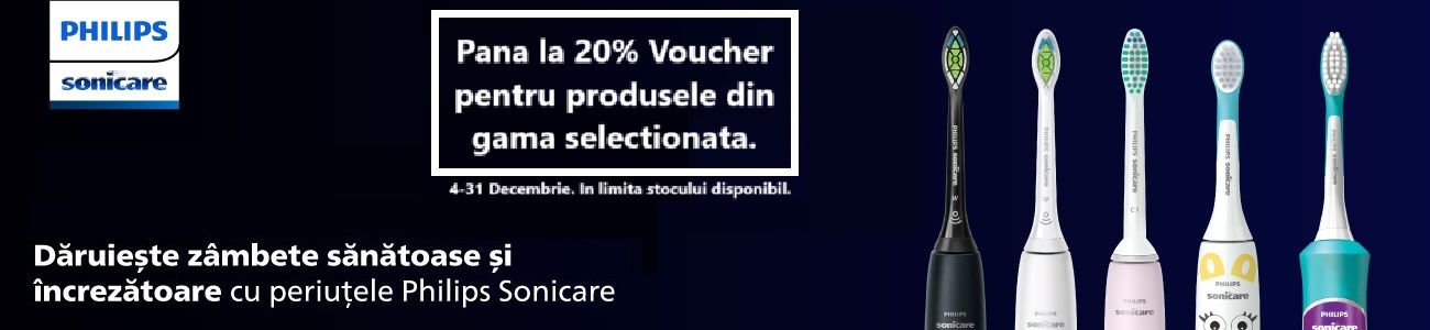 Sonicare Pana la 20% Voucher Decembrie