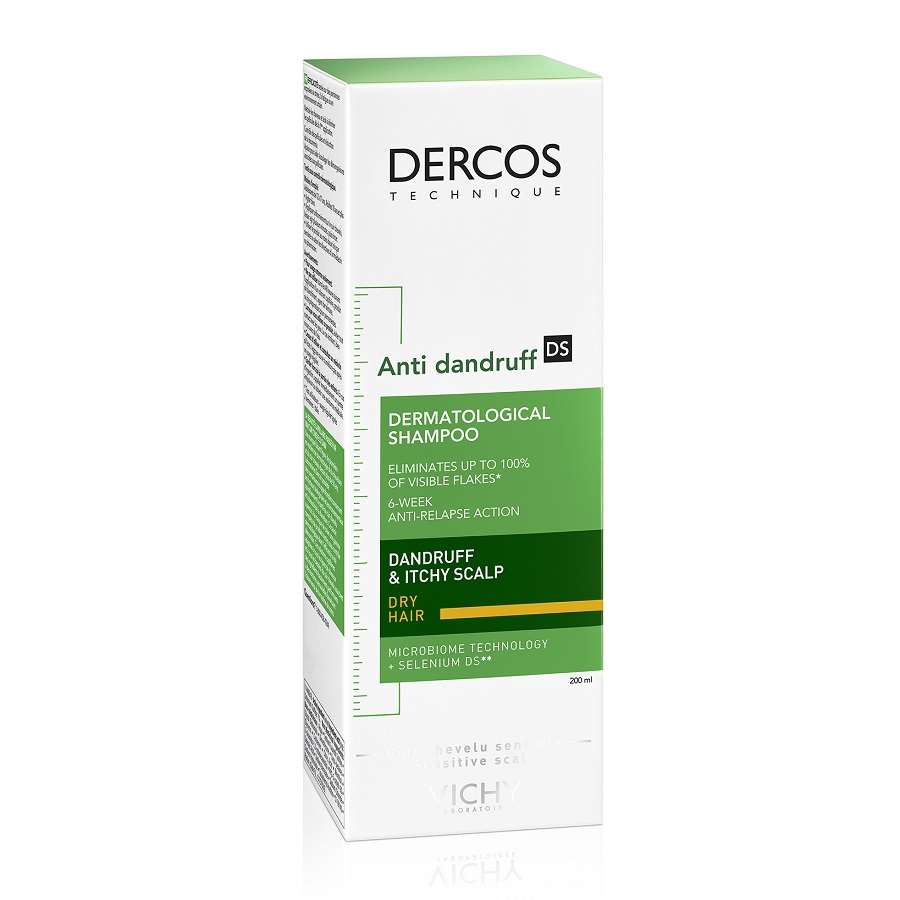 Sampon anti-matreata pentru par uscat Dercos, 200 ml, Vichy