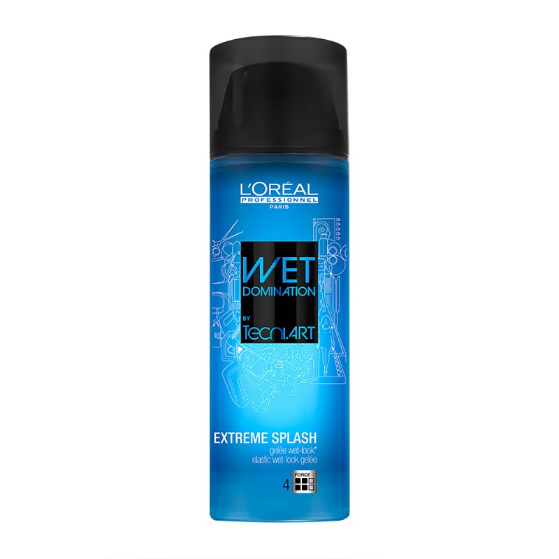 Gel de par pentru fixare puternica Tecni.Art Wet Domination Extreme Splash, 150 ml, Loreal Professionnel